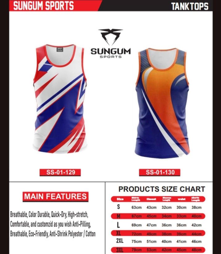 🩳 SUNGUM SPORTS – Premium Tank Top (Custom & Wholesale)