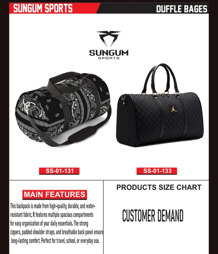 SUNGUM SPORTS – Premium Customizable Duffle Bags